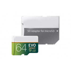  64GB 100MB/s (U3) MicroSDXC EVO Select Memory Card with Adapter (MB-ME64GA/AM)